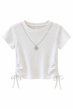 Load image into Gallery viewer, Satin Blouse with Necklace Detail