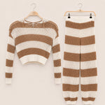 Load image into Gallery viewer, Open Knit Striped Lounge Set