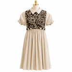 Load image into Gallery viewer, Girls Linen Dress with Decorative Vest Set