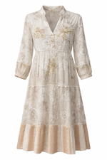 Load image into Gallery viewer, Floral Embroidered Tiered Midi Dress