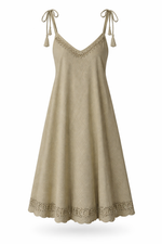 Load image into Gallery viewer, Tie Strap Cutwork Dress