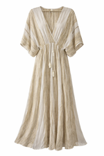 Load image into Gallery viewer, Stripe Wrap Maxi Dress