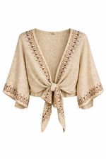 Load image into Gallery viewer, Tie Front Cropped Top