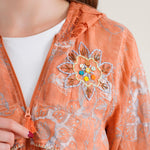 Load image into Gallery viewer, Hooded Floral Zip Top