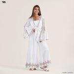 Load image into Gallery viewer, Tie Front Top with Pattern Trim Pants Set
