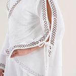 Load image into Gallery viewer, Tie Front Top with Pattern Trim Pants Set