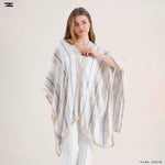 Load image into Gallery viewer, Striped Fringe Poncho