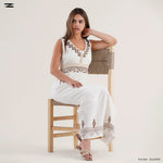 Load image into Gallery viewer, Women Sleeveless Border Maxi Dress