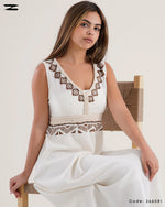Load image into Gallery viewer, Women Sleeveless Border Maxi Dress