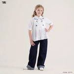 Load image into Gallery viewer, White Short Sleeve Peplum Shirt