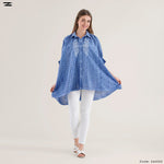 Load image into Gallery viewer, Embroidered Button-Up Tunic Shirt