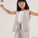 Load image into Gallery viewer, Striped Linen Vest and Shorts Set with Inner Top