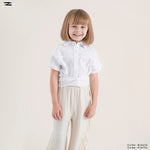 Load image into Gallery viewer, Embroidered Tie Waist Linen Blouse