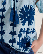 Load image into Gallery viewer, Embroidered Short Sleeve Top