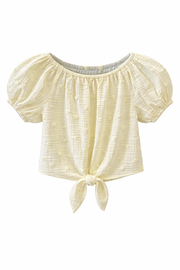 Heart Texture Puff Sleeve Top