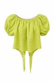 Puff Sleeve Tie Top