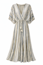 Load image into Gallery viewer, Stripe Wrap Maxi Dress