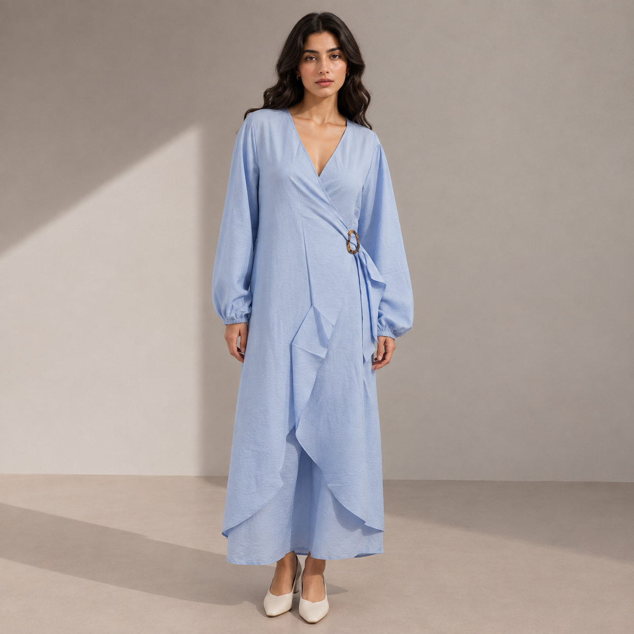 Women Wrap Buckle Dress