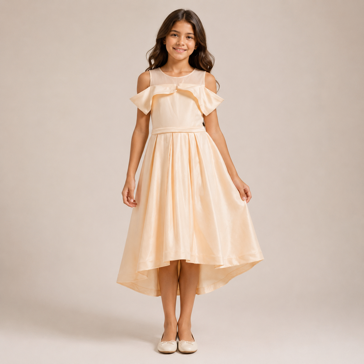 Girls Ruffle High-Low Party Dress