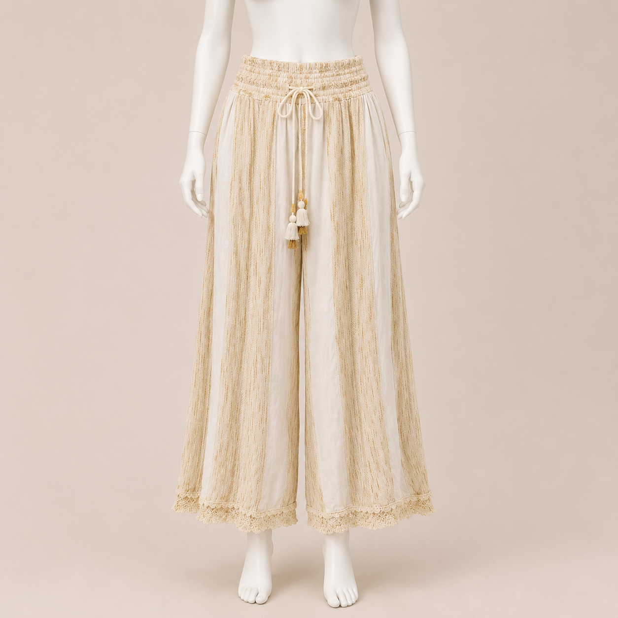 Tie Waist Wide Leg Pants