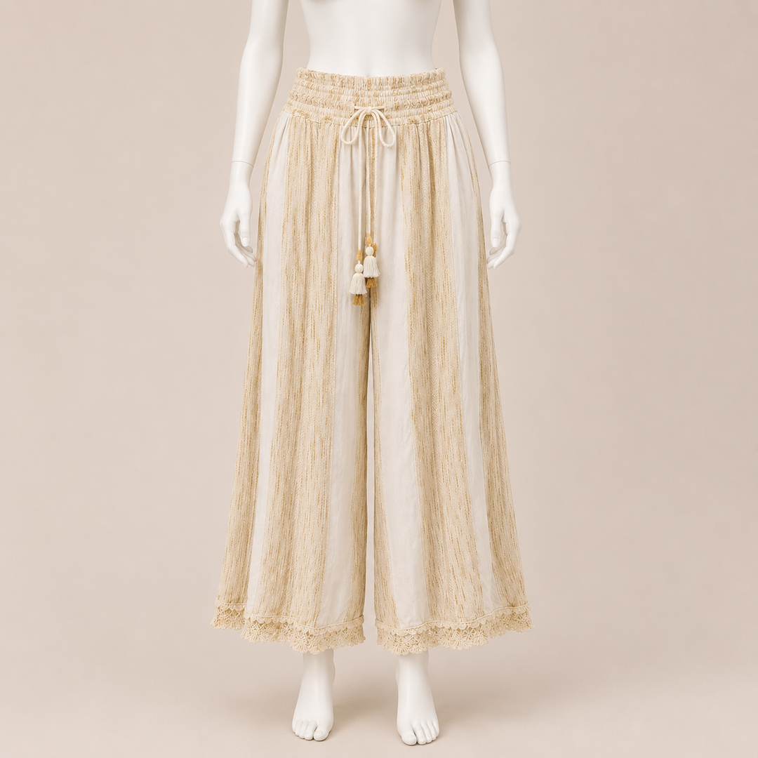 Tie Waist Wide Leg Pants