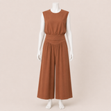 Women Sleeveless Wide Leg Suit