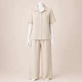 Women Striped Shirt & Pants Set