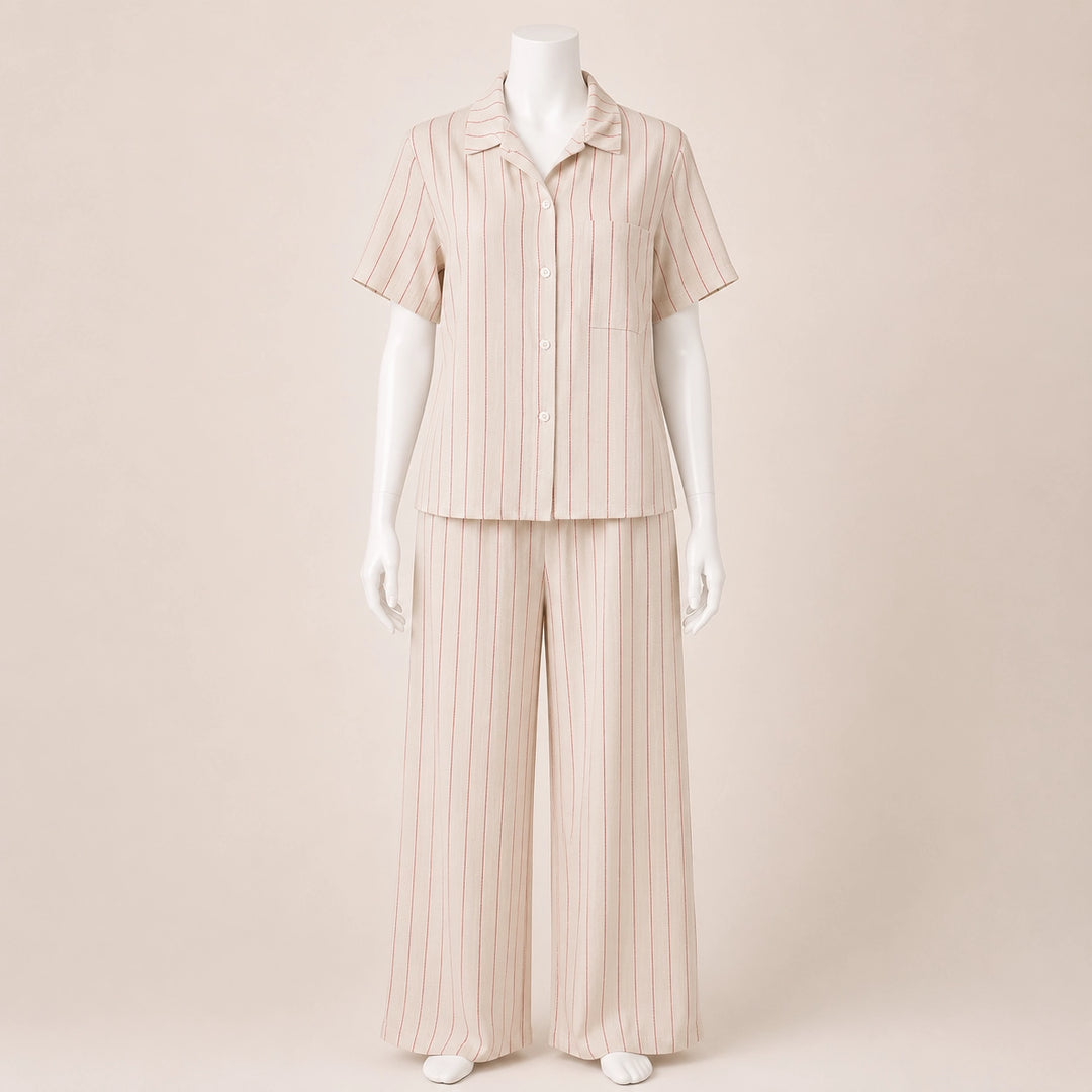 Women Striped Shirt & Pants Set