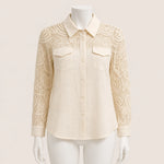 Load image into Gallery viewer, Women Lace Sleeve Shirt