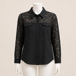 Load image into Gallery viewer, Women Lace Sleeve Shirt