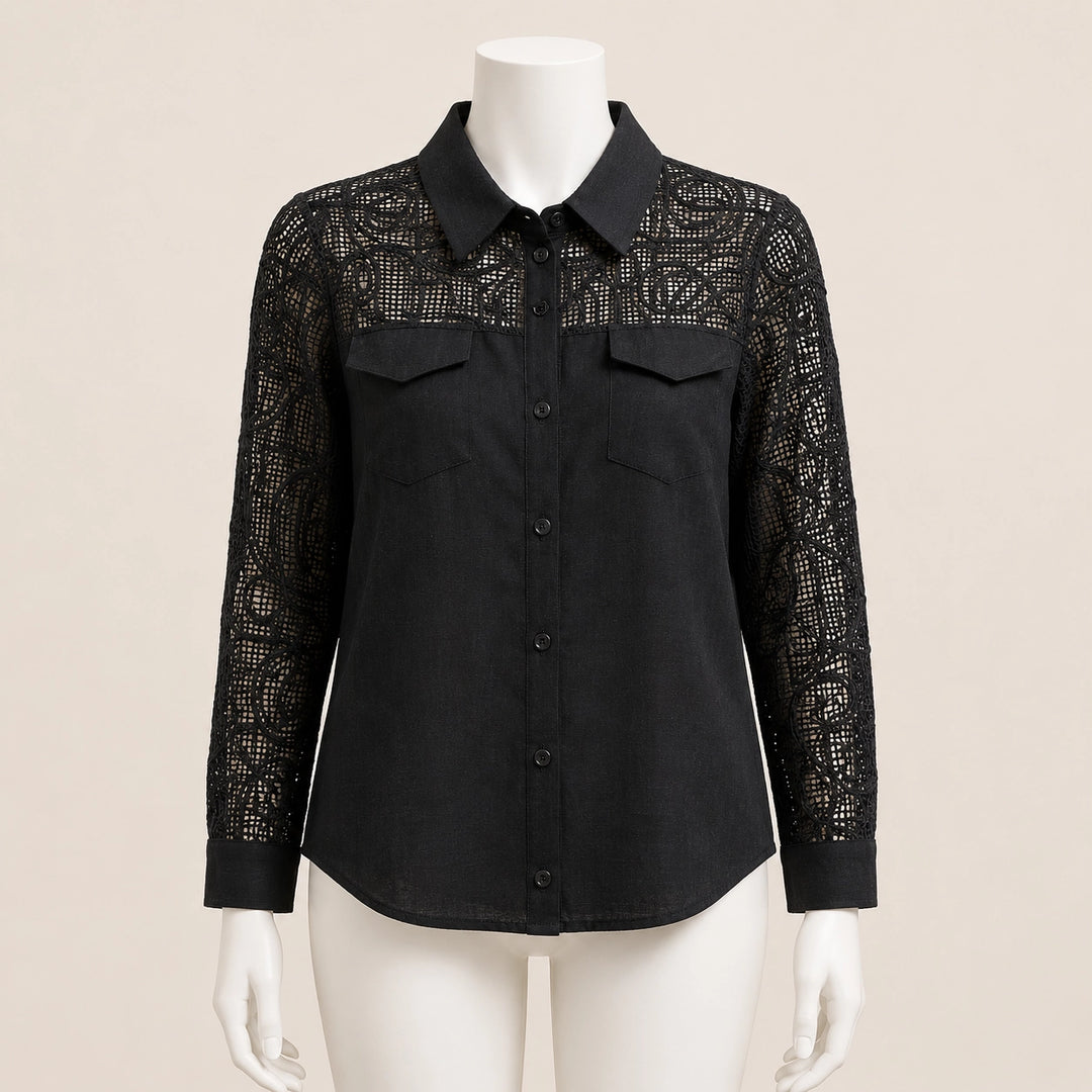 Women Lace Sleeve Shirt
