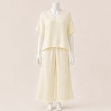 Women Crinkle Cotton Top & Pants Set
