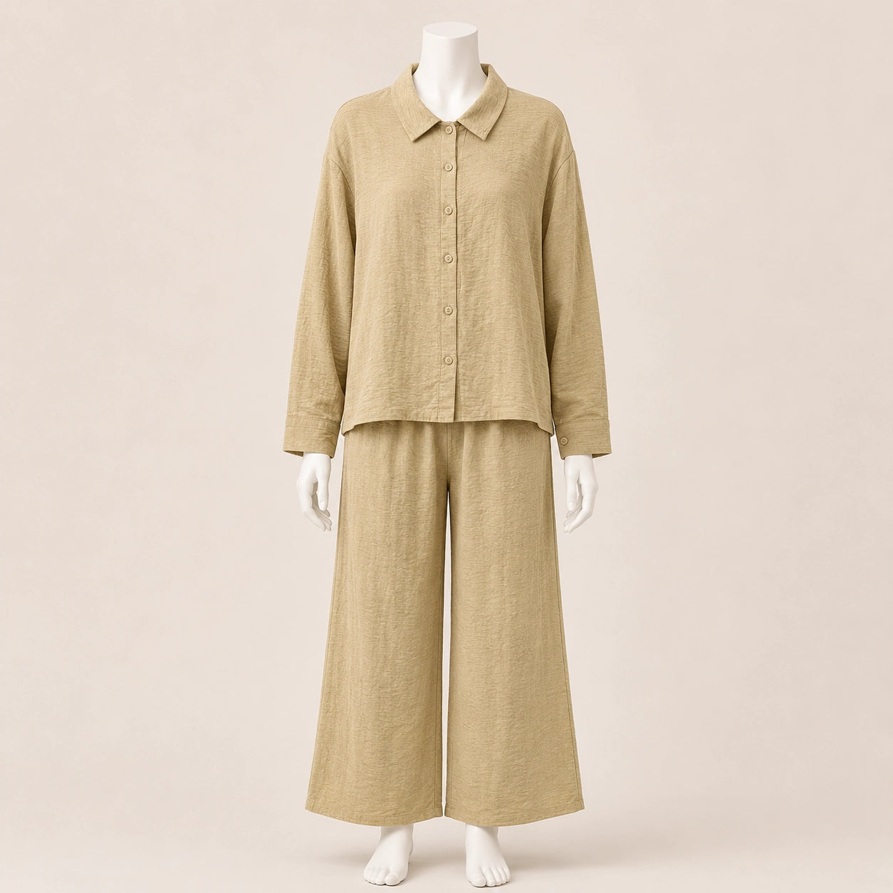 Women Shirt and Wide Leg Pants Set
