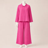 Women Shirt and Wide Leg Pants Set