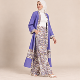 Women Printed Wide-Leg Pants & Long Kimono Set