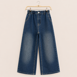 Elastic Waist Wide Leg Denim