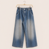 Elastic Waist Wide Leg Denim