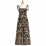 Smocked Printed Top & Wide Leg Pants Set