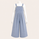 Pleated Wide-Leg Overall Jumpsuit