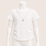 Load image into Gallery viewer, Satin Blouse with Necklace Detail
