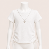 Satin Blouse with Necklace Detail
