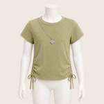 Load image into Gallery viewer, Satin Blouse with Necklace Detail