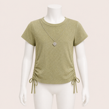 Satin Blouse with Necklace Detail