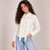 Women Embellished Tie-Front Blouse