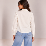 Women Embellished Tie-Front Blouse