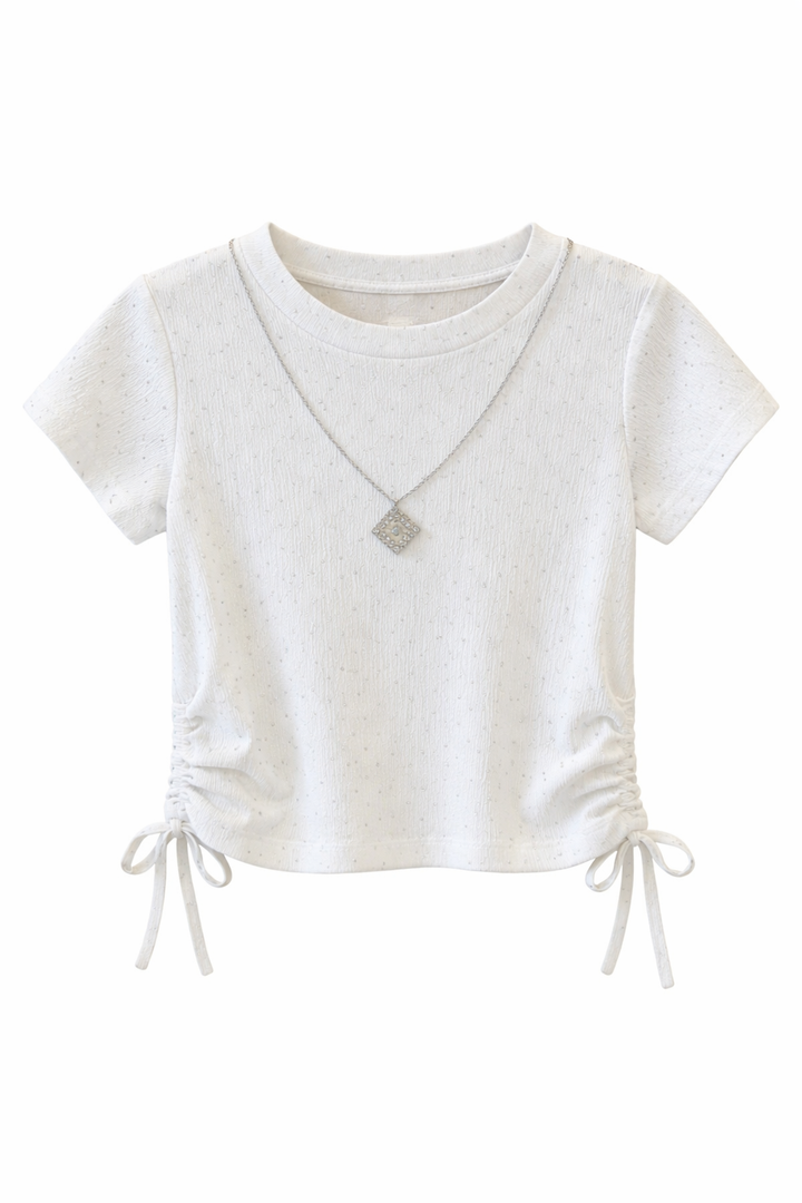 Satin Blouse with Necklace Detail