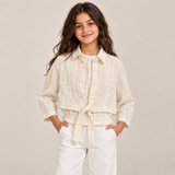 Women Textured Layered Tie-Front Shirt