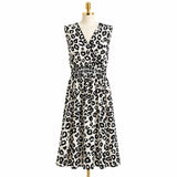 Leopard Print Sleeveless Midi Dress