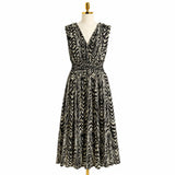 Zebra Print Surplice Midi Dress