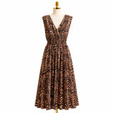 Zebra Print Surplice Midi Dress
